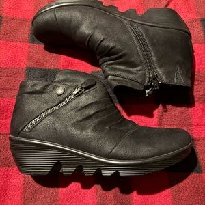 Skechers Black Ankle Booties with Zipper Detail